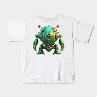 Steampunk Green Robot #5 Kids T-Shirt